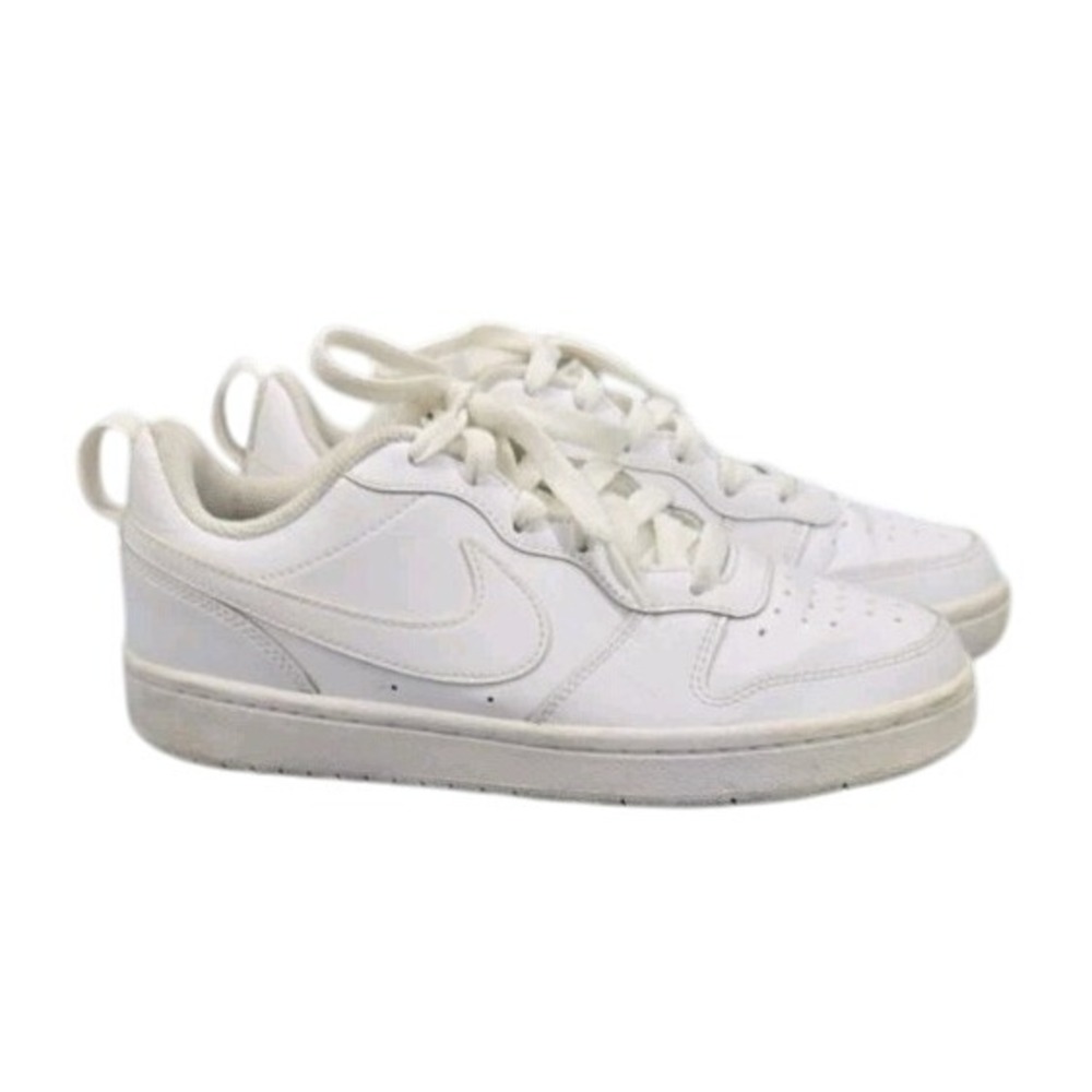 Nike Court Borough Low 2 GS Triple White Sneakers BQ5448-100 Youth Size 4Y